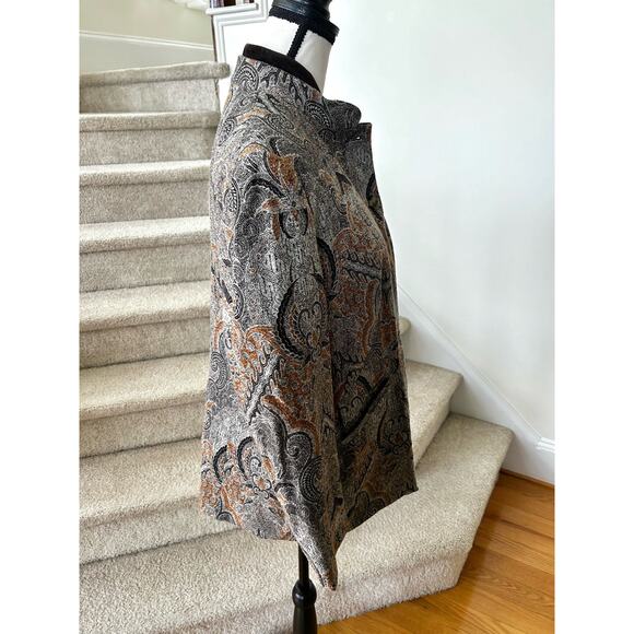 Windsor. Grey & Brown Paisley Silk & Wool Blend Blazer - Picture 7 of 8